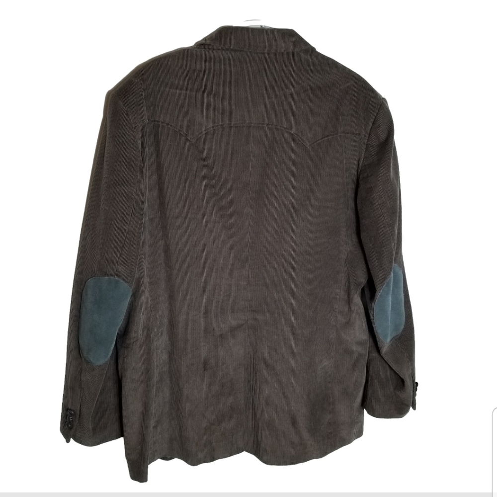 CCC Western Wear Sport Coat Mens 48L Corduroy Cotton Jacket Elbow Pads Dark Gray - Picture 4 of 8